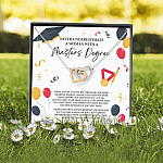 Masters Graduation Never Underestimate a Woman with Masters Degree Interlocking Heart Pendant Necklace