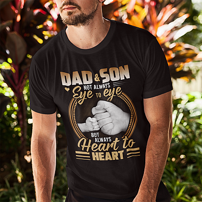 Alternative view of Dad And Son Not Always Eye To Eye But Always Heart To Heart T-Shirt - Youth Shirt - Dad And Son Matching Shirt