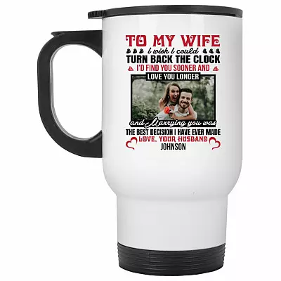 14 oz. White Travel Mug