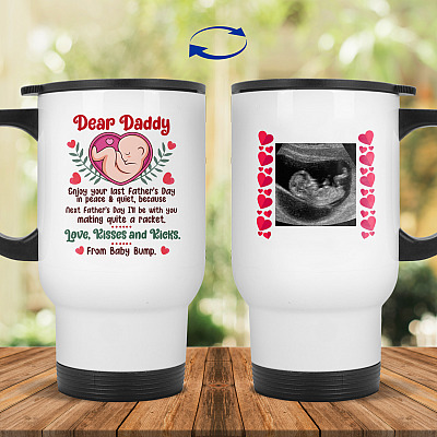 14 oz. White Travel Mug