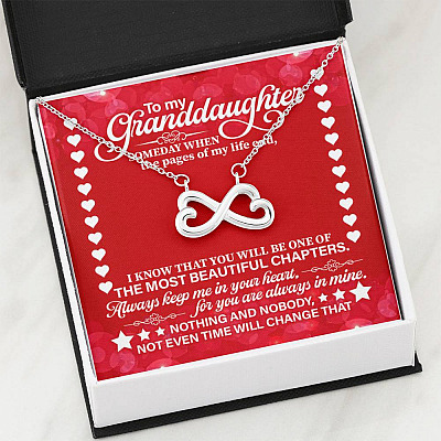 To My Granddaughter Someday When the Pages of My Life End Infinity Heart Pendant Necklace