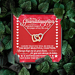 To My Granddaughter Someday When the Pages of My Life End Interlocking Hearts Necklace