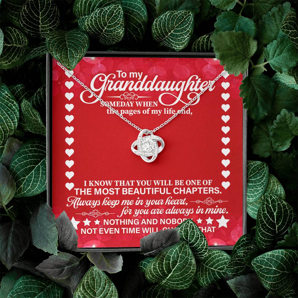 To My Granddaughter Someday When the Pages of My Life End Love Knot Necklace