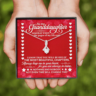 To My Granddaughter Someday When the Pages of My Life End Alluring Beauty Necklace