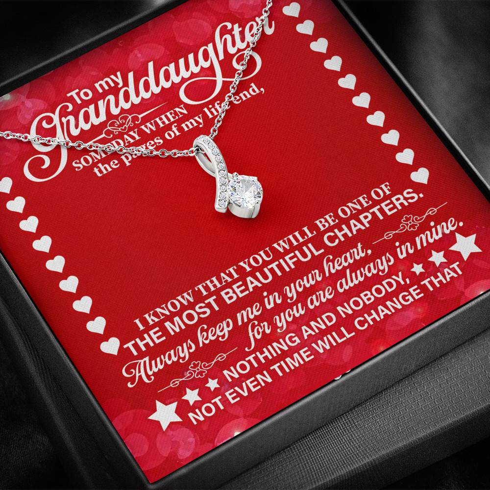 To My Granddaughter Someday When the Pages of My Life End Alluring Beauty Necklace