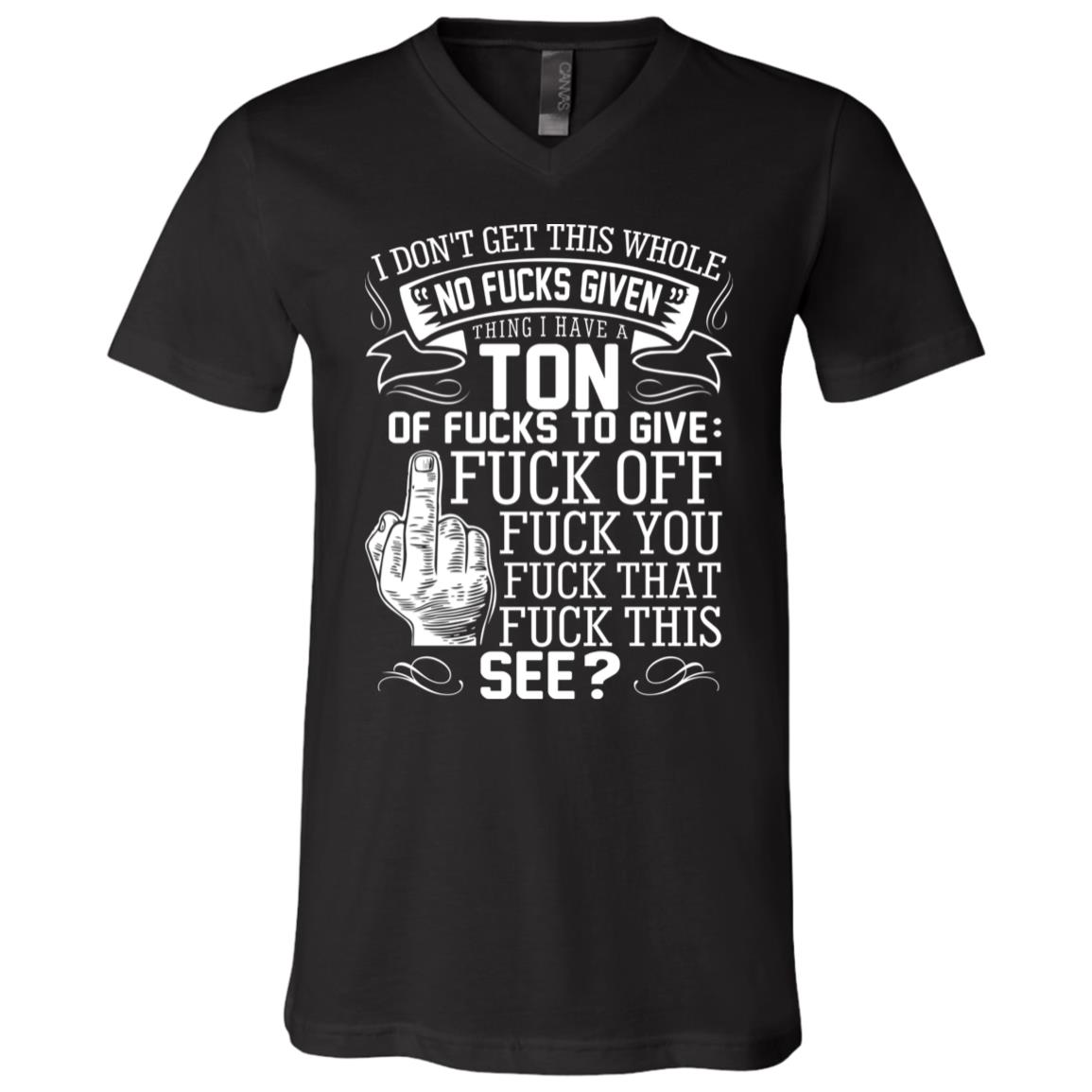 I Don't Get This Whole Thing A Shirt, Black, V-Neck T-Shirt