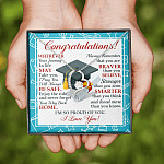 Congratulations Wherever The Journey In Life May Take You Forever Love Heart Necklace - Graduation Gift