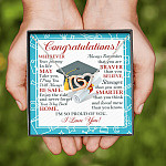 Congratulations Wherever The Journey In Life May Take You Interlocking Hearts Necklace - Graduation Gift