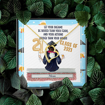 Personalized Graduation Let Your Dreams Be Bigger Than Your Fears Forever Love Pendant Necklace