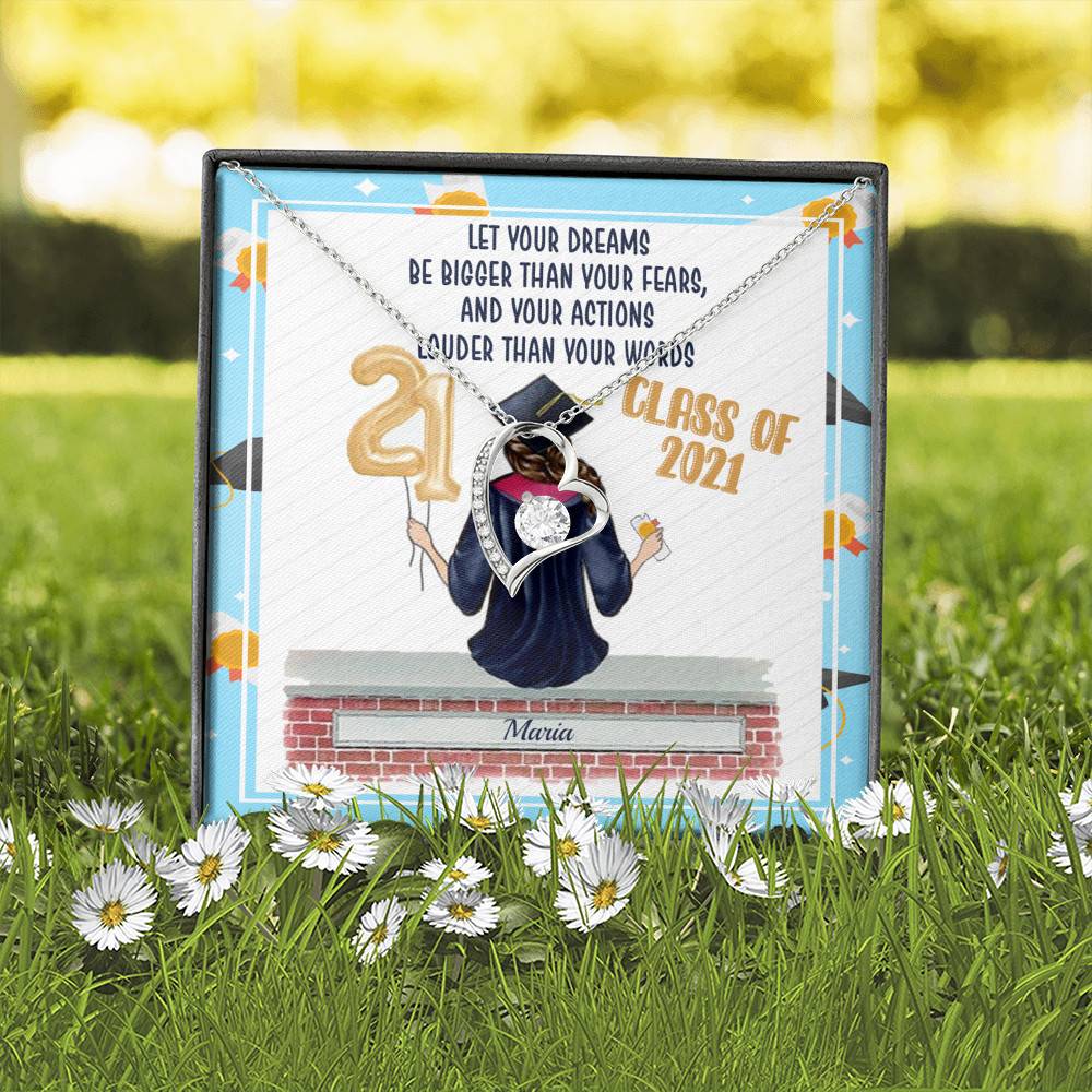 Personalized Graduation Let Your Dreams Be Bigger Than Your Fears Forever Love Pendant Necklace