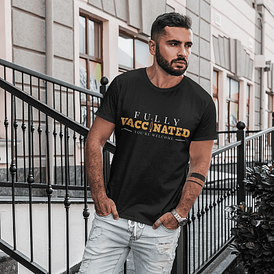 Alternative view of Fully Vaccinated You're Welcome T-shirt - V-neck - Vaccinated Shirt