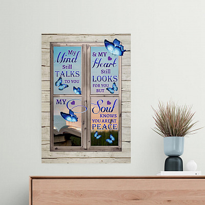 Alternative view of Butterfly My Mind Still Talks to You and My Heart Still Looks for You Wrapped Framed Canvas Prints - Unframed Poster