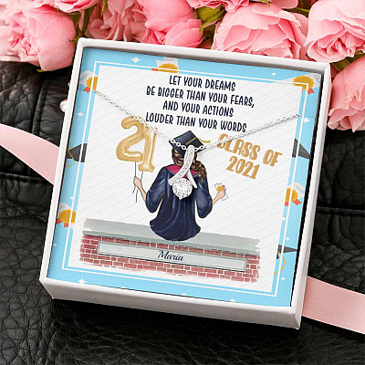 Personalized Graduation Let Your Dreams Be Bigger Than Your Fears Alluring Beauty Necklace
