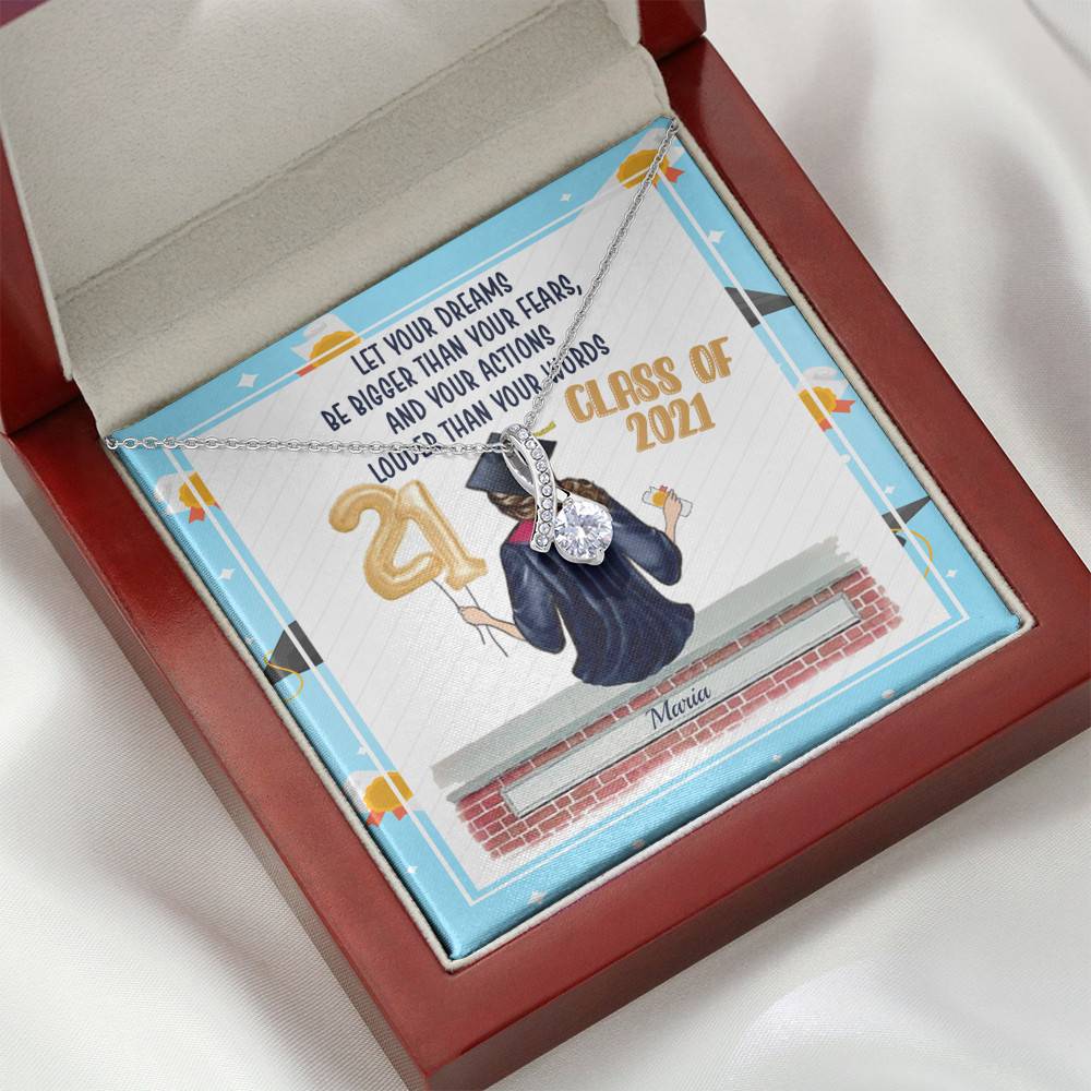 Personalized Graduation Let Your Dreams Be Bigger Than Your Fears Alluring Beauty Necklace