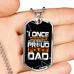 I Once Protected Her Now She Protects Us All Proud Police Dad Dog Tag Pendant Necklace