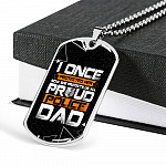 I Once Protected Her Now She Protects Us All Proud Police Dad Dog Tag Pendant Necklace