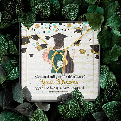 Graduation Gift Go Confidently in the Direction of Your Dreams Forever Love Pendant Necklace