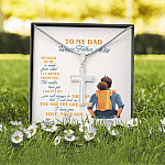 To My Dad Happy Father's Day so Much of Me Is Made from What I Learned From You Artisan Crafted Cross Necklace