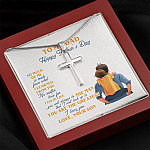 To My Dad Happy Father's Day so Much of Me Is Made from What I Learned From You Artisan Crafted Cross Necklace