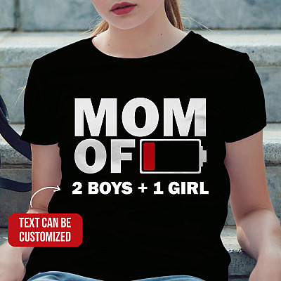 Personalized Mom of Boys And Girls Funny Mom Life T-Shirt