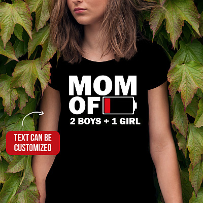 Alternative view of Personalized Mom of Boys And Girls Funny Mom Life T-Shirt