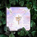 To My Dearest Granddaughter Someday When The Pages Of My Life End Jesus Cross Interlocking Hearts Pendant Necklace