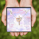 To My Dearest Granddaughter Someday When The Pages Of My Life End Jesus Cross Interlocking Hearts Pendant Necklace