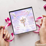 To My Dearest Granddaughter Someday When The Pages Of My Life End Jesus Cross Interlocking Hearts Pendant Necklace