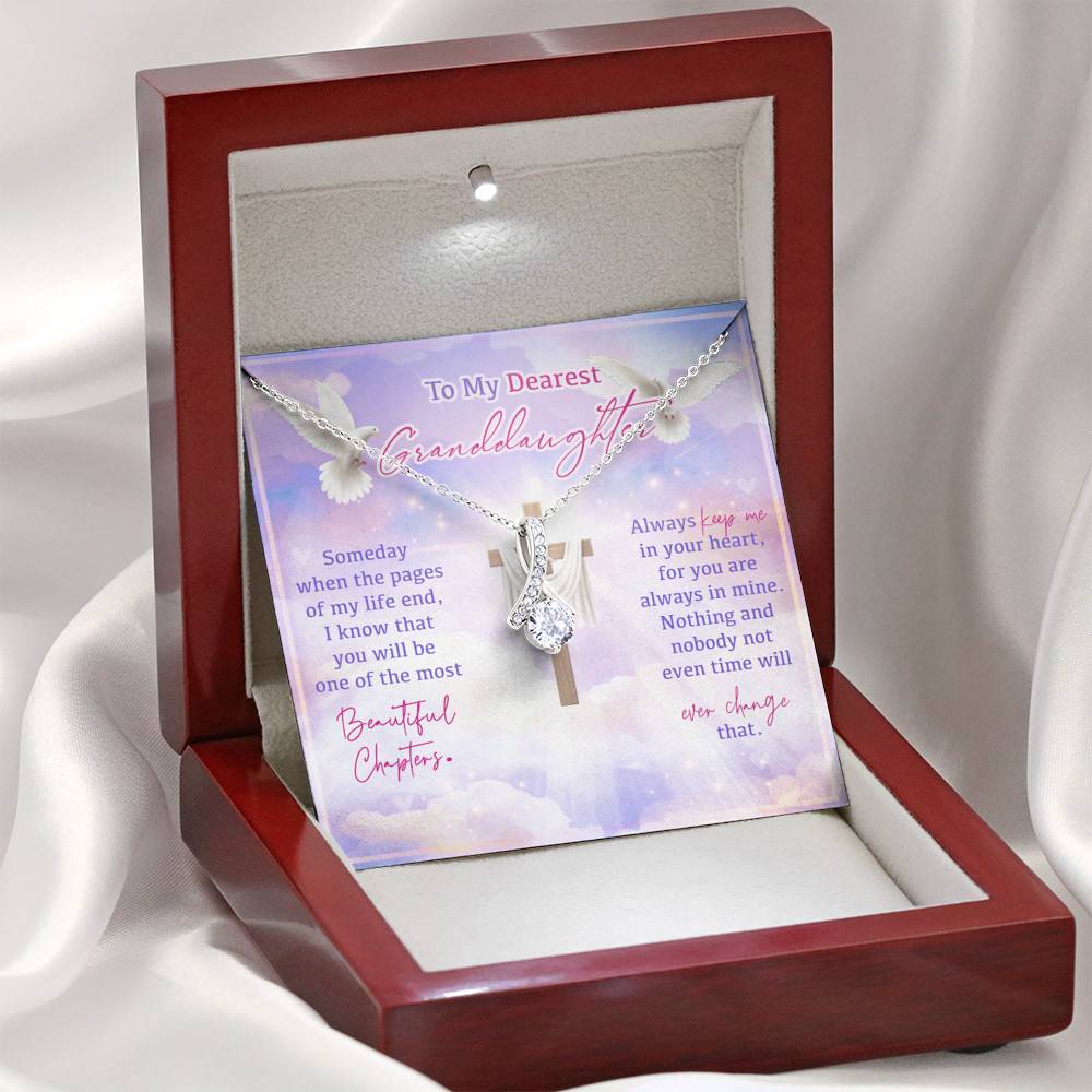 To My Dearest Granddaughter Someday When The Pages Of My Life End Jesus Cross Alluring Beauty Necklace