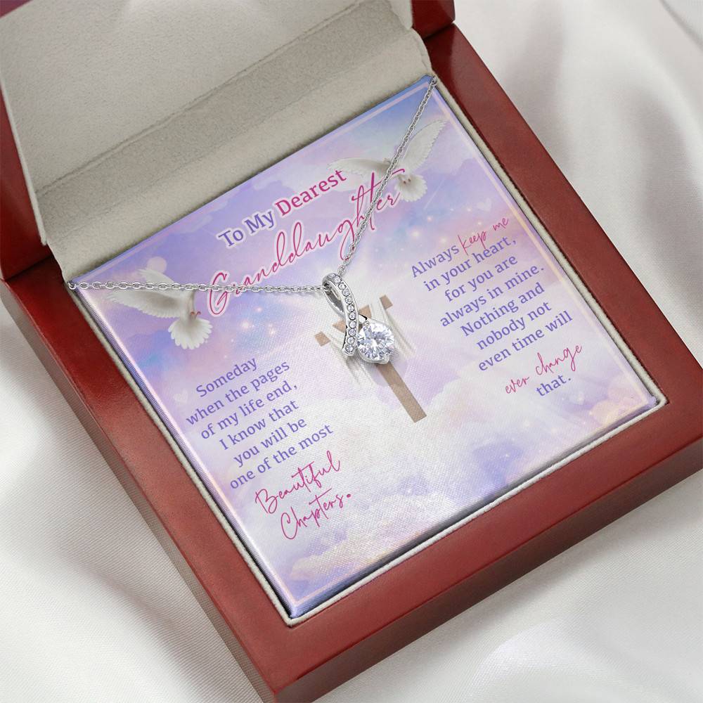 To My Dearest Granddaughter Someday When The Pages Of My Life End Jesus Cross Alluring Beauty Necklace