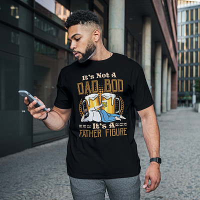 Alternative view of It's Not A Dad Bod It's A Father Figure T-Shirt - Funny Dad Bod T-Shirt