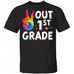 Peace Out Of 1st Grade Tie Dye Youth Tee, Black, Youth T-Shirt