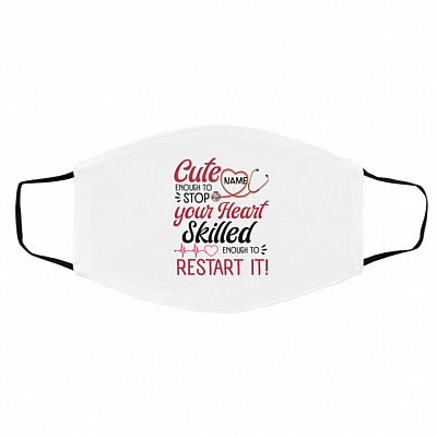 Nurses Week Gift, White, Cloth Face Cover – Medium/Large