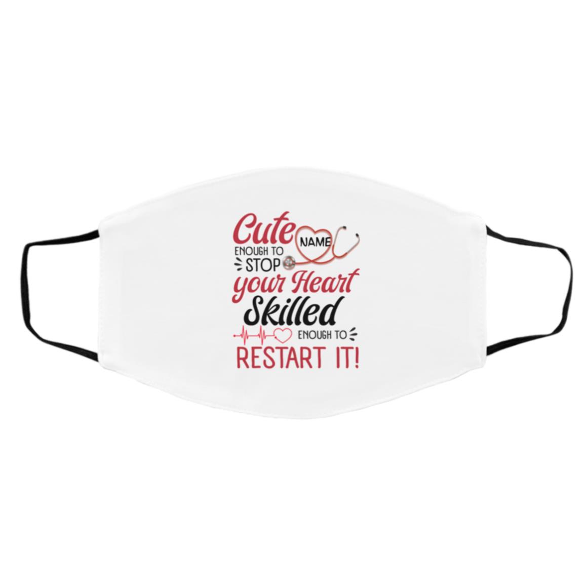 Nurses Week Gift, White, Cloth Face Cover – Medium/Large