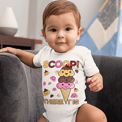 Alternative view of Scoop There Is It Ice Cream Baby Onesie - Baby Infant Bodysuit