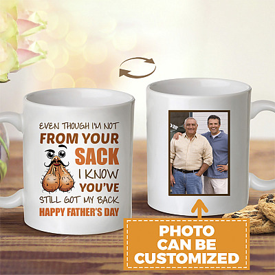 Alternative view of Personalized Photo Even Though I'm Not from Your Sack Ceramic Coffee Mug - Water Bottle - Color Changing Mug