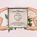 Personalized To My Beautiful Granddaughter Love Knot Pendant Necklace Personalized To My Beautiful Granddaughter Love Knot Pendant Necklace