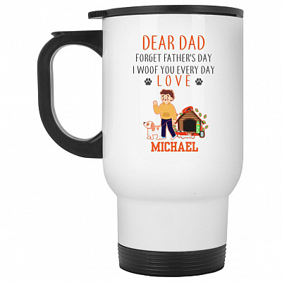 14 oz. White Travel Mug