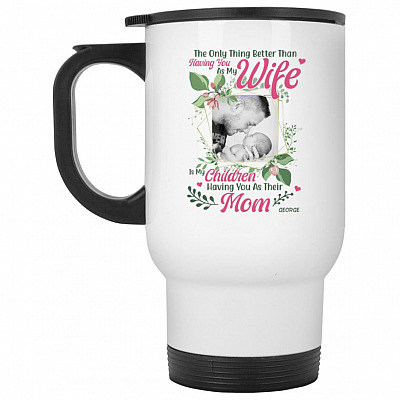 14 oz. White Travel Mug