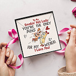 To My Smokin' Hot Lady You're The Only Buns For My Wiener I Love You Joined Interlocking Hearts Necklace