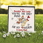 To My Smokin' Hot Lady You're The Only Buns For My Wiener I Love You Joined Interlocking Hearts Necklace