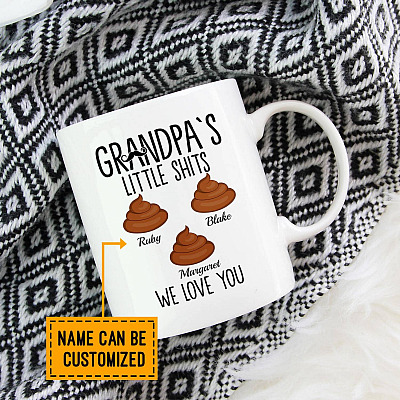 Alternative view of Personalized Grandpa's Little Shits Coffee Mug - Father's Day Funny Mug For Grandma Custom