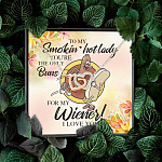 Naughty to My Smokin Hot Lady You're the Only Buns for My Wiener Interlocking Hearts Pendant Necklace