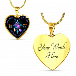 Personalized God Has You In His Arms I Have You In My Heart Dad Mom Heart Pendant Necklace-Bangle