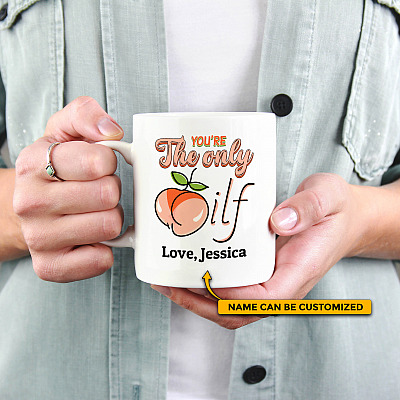 Alternative view of Personalized The Only Milf Peach Ceramic Coffee Mug - Beer Stein - Water Bottle - Color Changing Mug