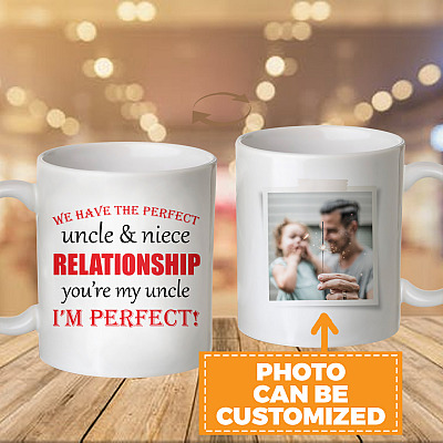 Alternative view of Personalized Photo We Have The Perfect Uncle And Niece Relationship Ceramic Coffee Mug - Color Changing Mug