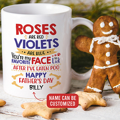 Alternative view of Personalized Roses Are Red Violets Are Blue You're My Favorite Face to Lick Ceramic Coffee Mug - Beer Stein