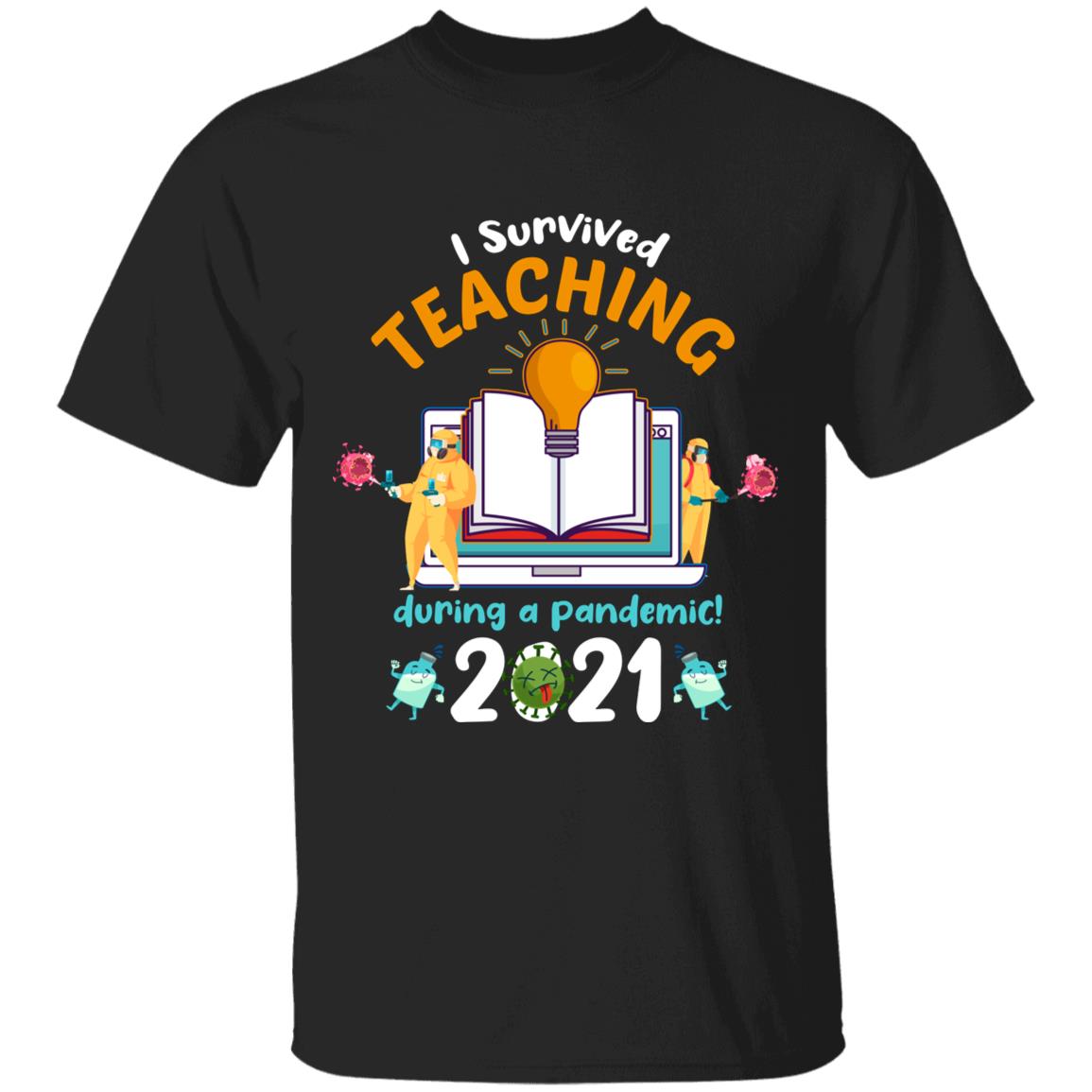 I Survived Teaching During, Black, Unisex T-Shirt