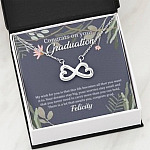 Personalized Congrats On Your Graduation Infinity Heart Pendant Necklace - Congrats Graduation Necklace