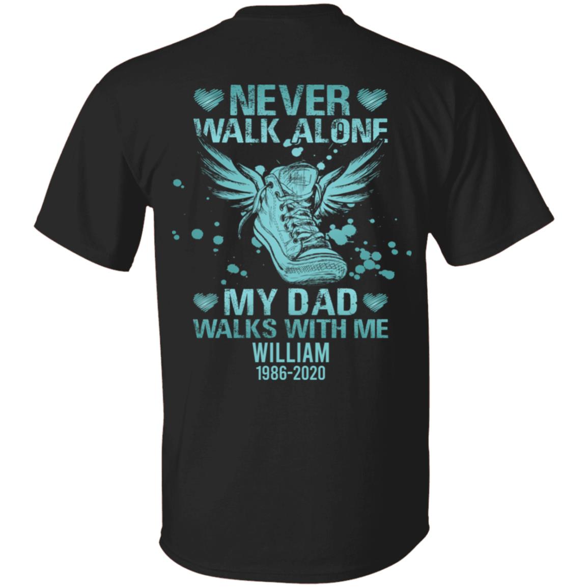 Personalized Never Walk Alone M Shirt, Black, Unisex T-Shirt